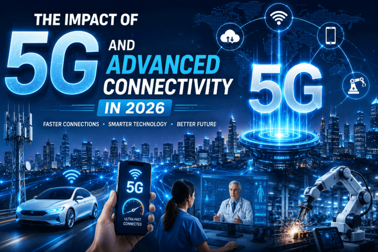 5G and advanced connectivity transforming technology, smart cities, AI, healthcare, and transportation in 2026.